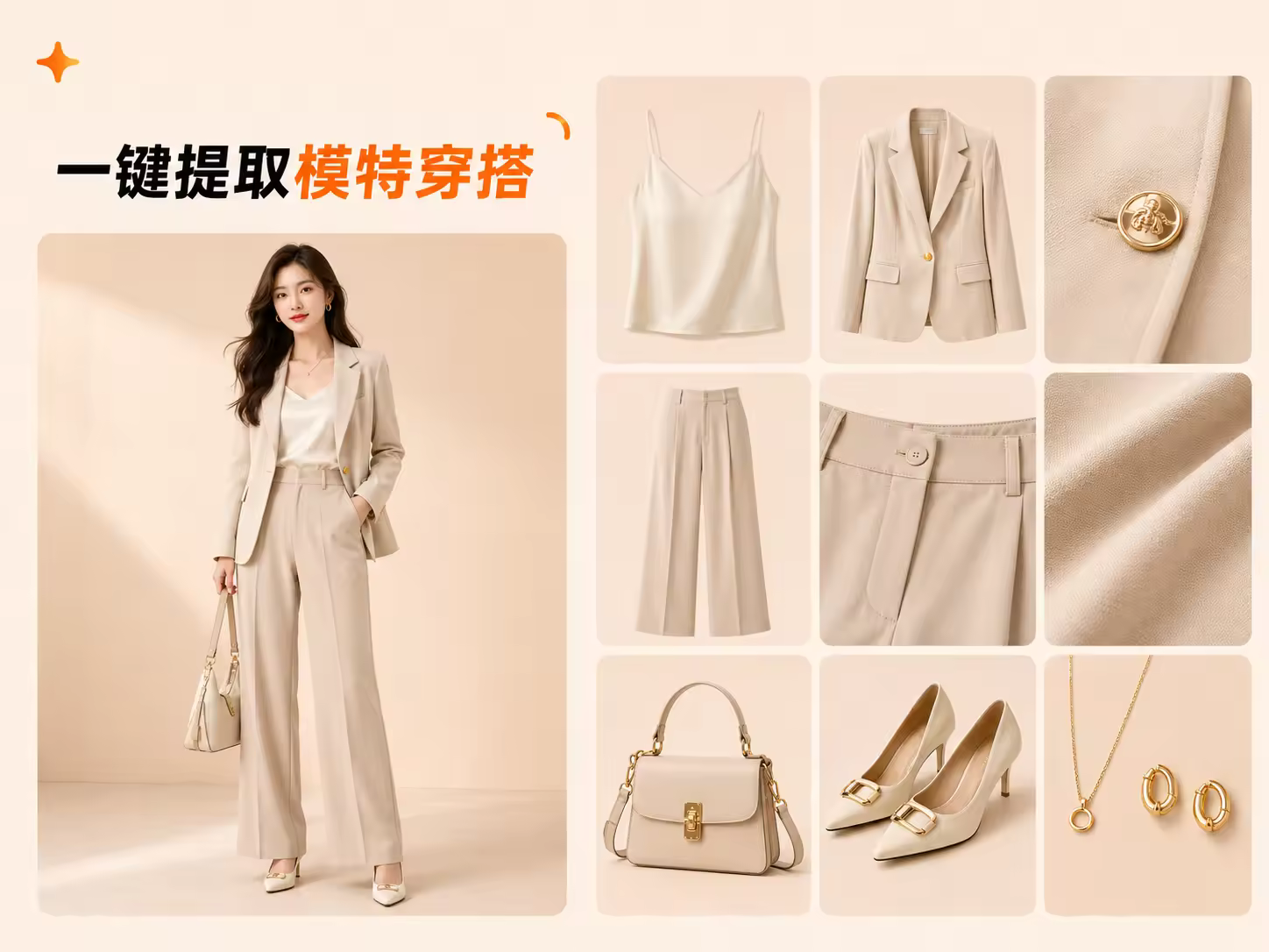 提取模特穿搭 - AI服装提取