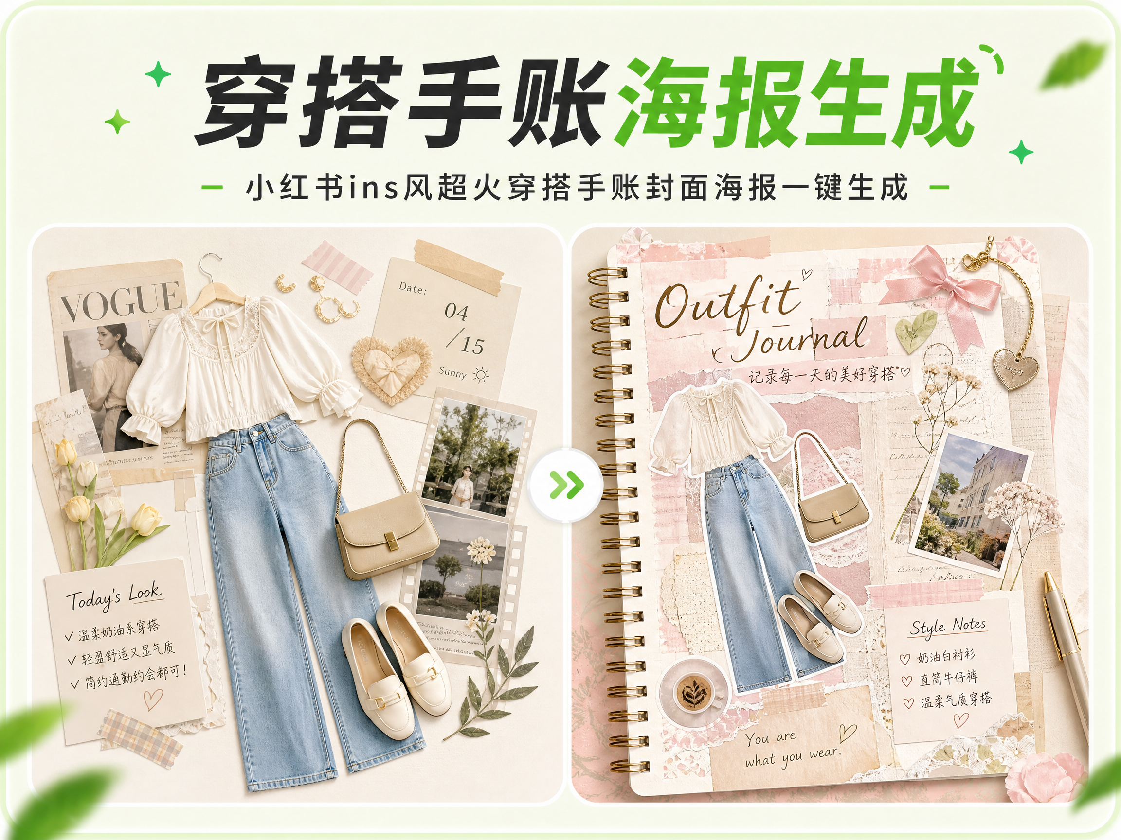 穿搭手账封面海报 - OOTD海报